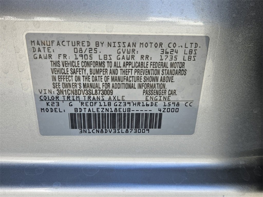 New 2025 Nissan Versa S w/ Trunk Package image 19