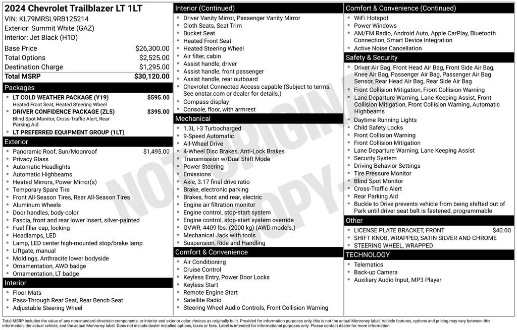 Certified 2024 Chevrolet TrailBlazer LT w/ LT Cold Weather Package image 37