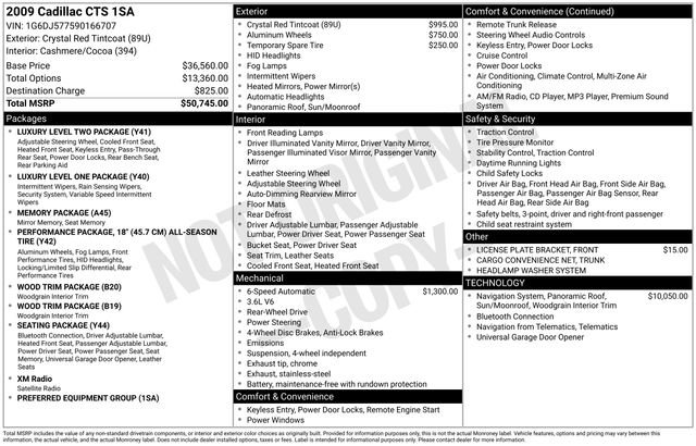 Used 2009 Cadillac CTS 3.6 image 1