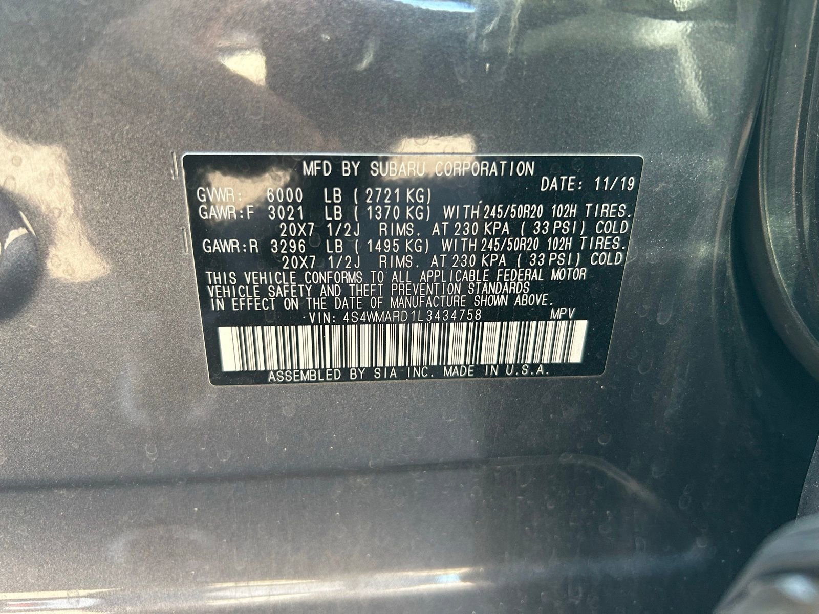 Used 2020 Subaru Ascent Touring w/ Popular Package #2A image 22