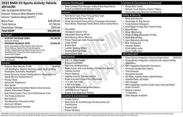 Used 2023 BMW X3 xDrive30i w/ M Sport Package image 7