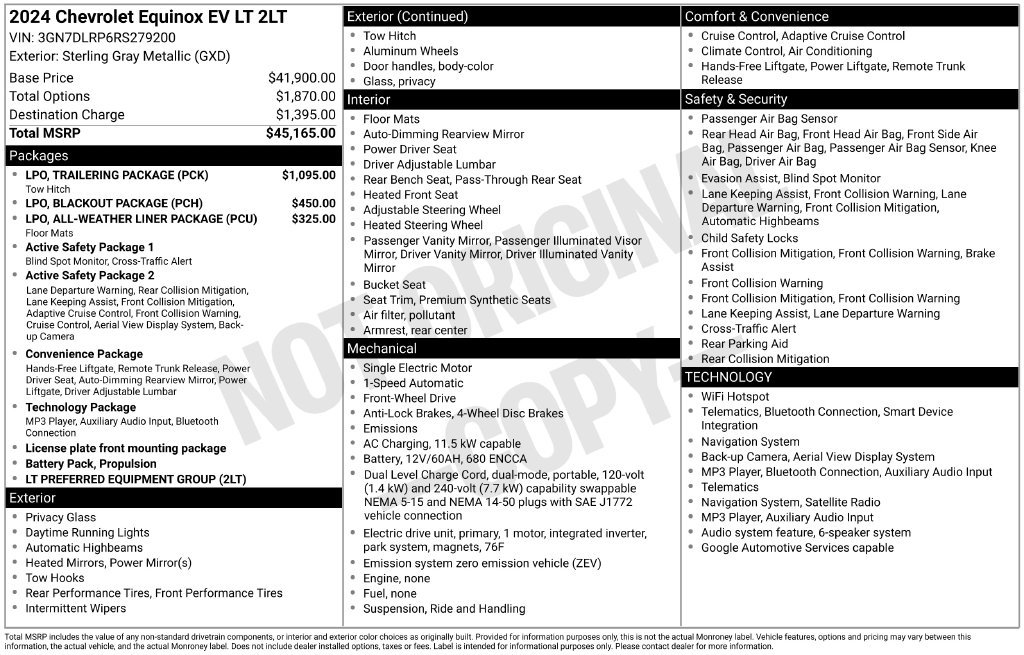Certified 2024 Chevrolet Equinox EV LT w/ LPO, Trailering Package FWD image 10