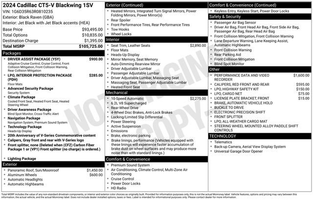 Certified 2024 Cadillac CT5 V Blackwing w/ Driver Assist Package image 37