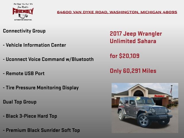 Used 2017 Jeep Wrangler Unlimited Sahara w/ Dual Top Group image 5