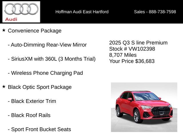 Certified 2025 Audi Q3 2.0T Premium w/ Convenience Package AWD/4WD image 12