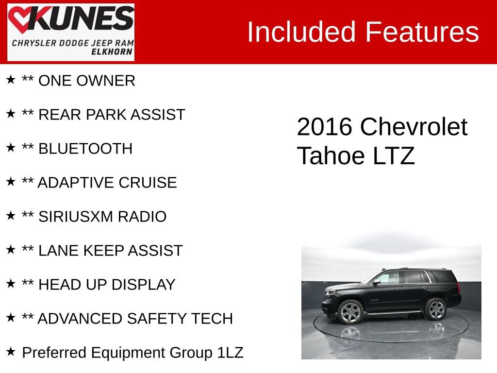 Used 2016 Chevrolet Tahoe LTZ AWD/4WD image 4