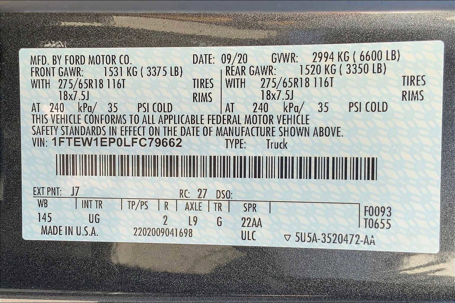 Used 2020 Ford F150 XLT w/ Equipment Group 302A Luxury image 33