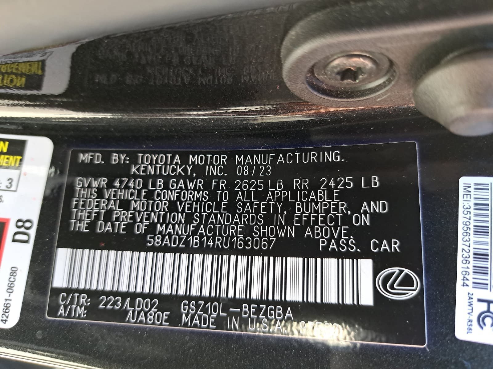 Used 2024 Lexus ES 350 w/ Premium Package FWD image 38