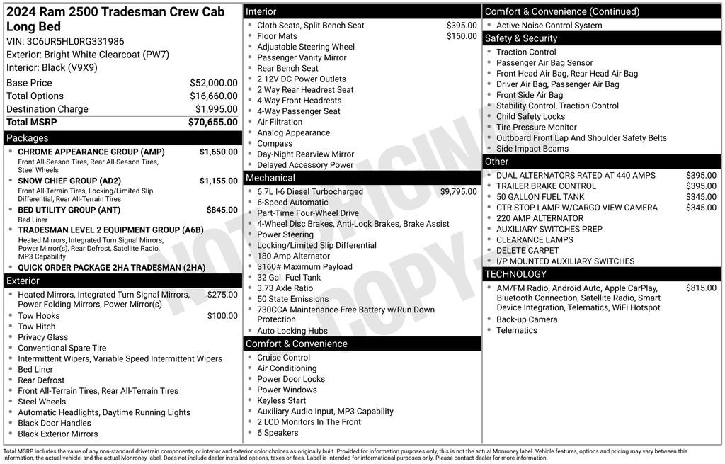 Used 2024 RAM 2500 Tradesman w/ Chrome Appearance Group image 7