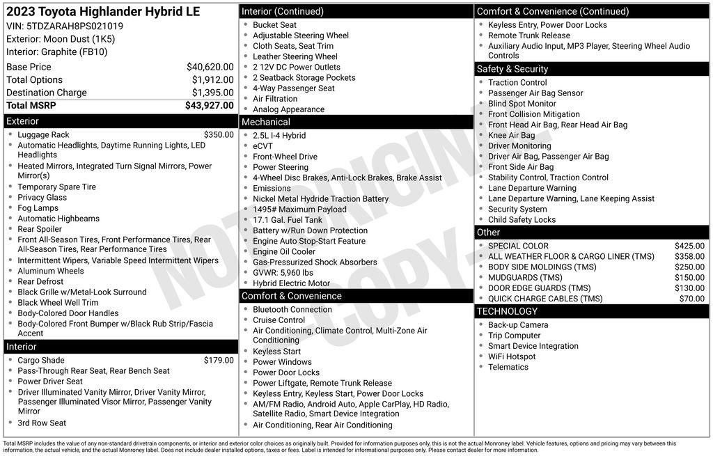 Used 2023 Toyota Highlander LE image 36