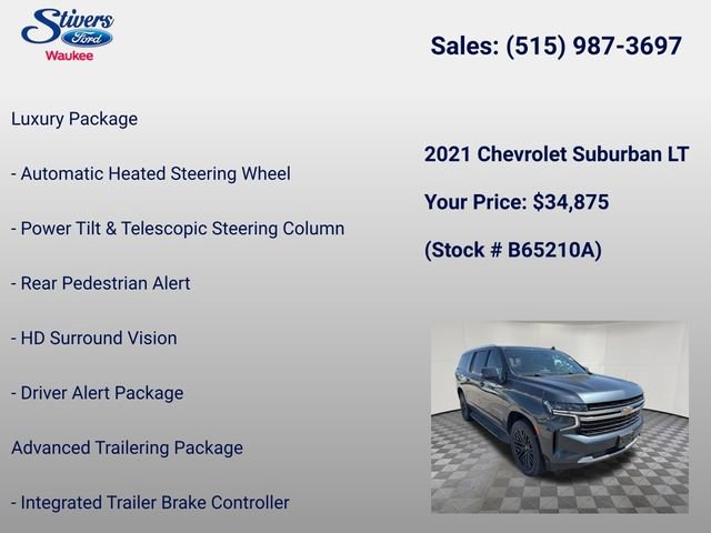 Used 2021 Chevrolet Suburban LT w/ LT Signature Package AWD/4WD image 30