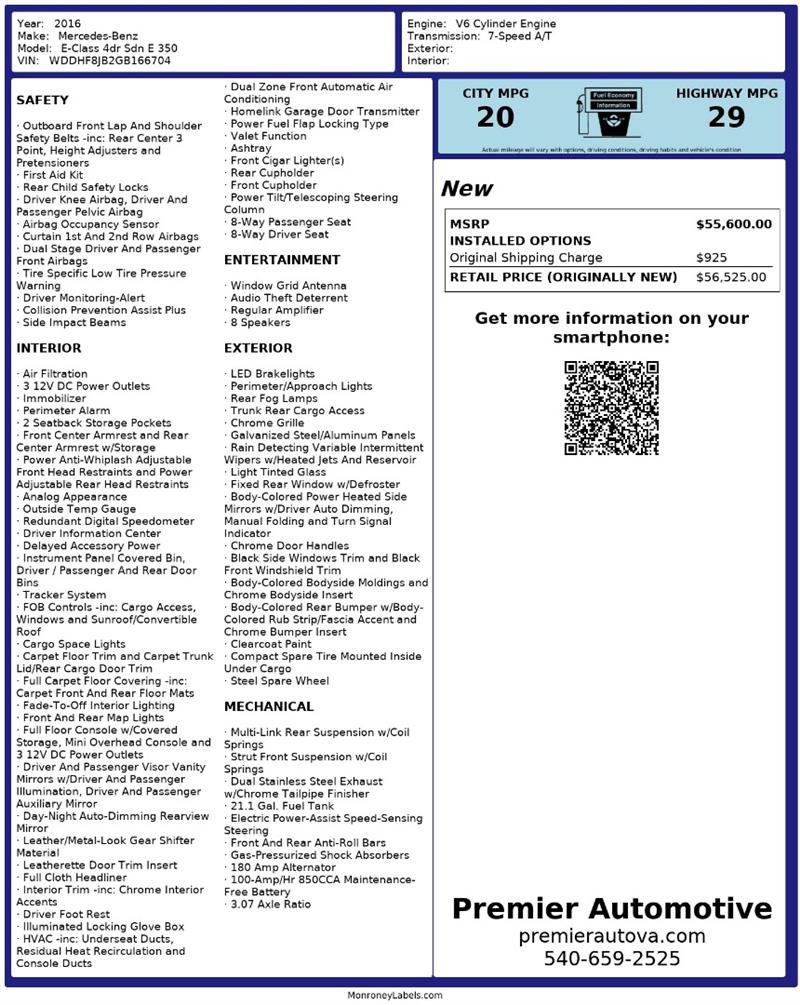 Used 2016 Mercedes-Benz E 350 E 350 SPORT 4MATIC w/ Premium Package image 4