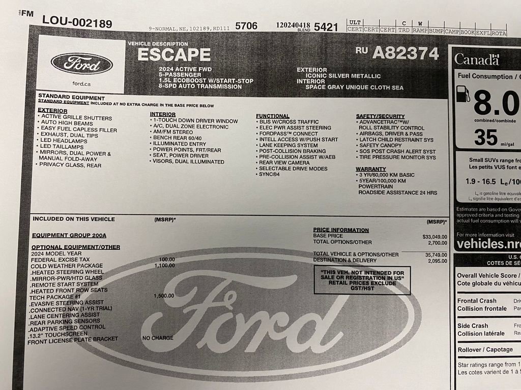 Used 2024 Ford Escape Active w/ Tech Pack #1 image 32