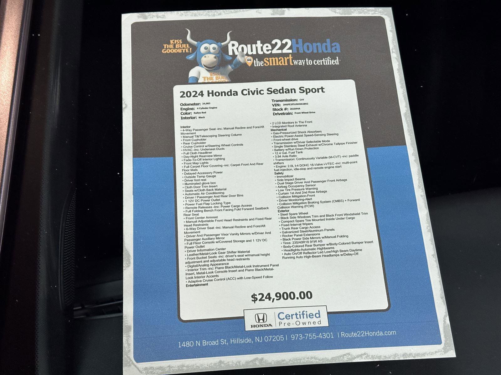 Certified 2024 Honda Civic Sport image 39