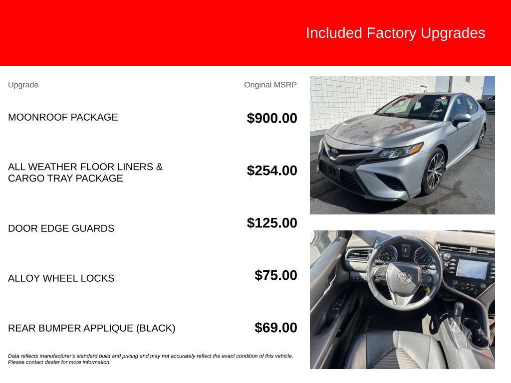 Used 2018 Toyota Camry SE w/ Moonroof Package FWD image 5