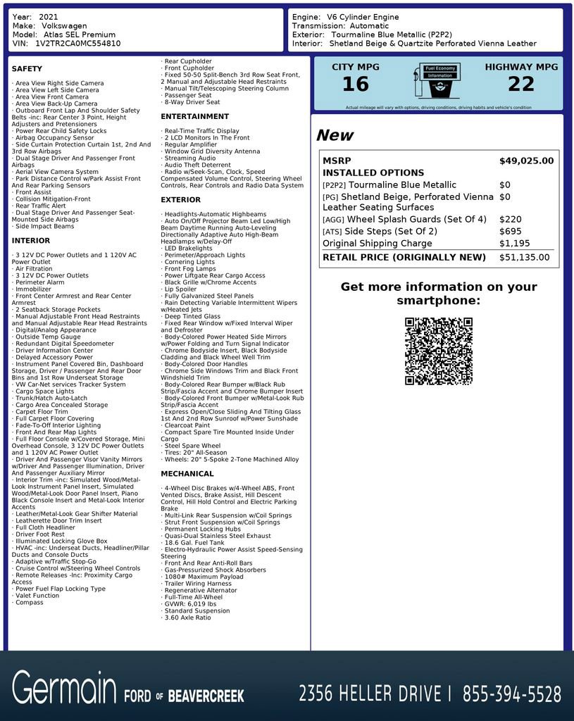 Used 2021 Volkswagen Atlas SEL Premium image 29