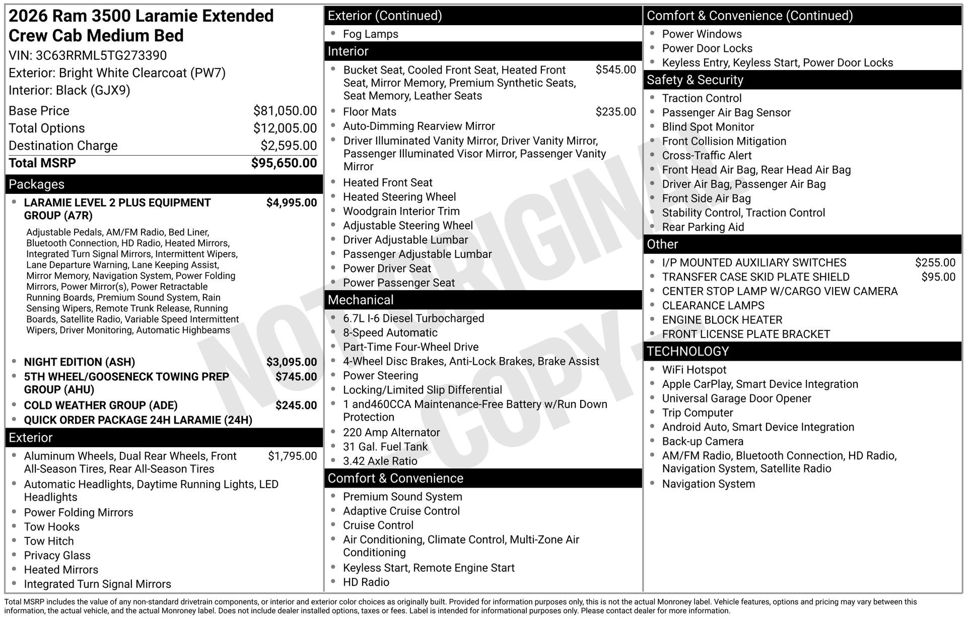 New 2026 RAM 3500 Laramie image 1