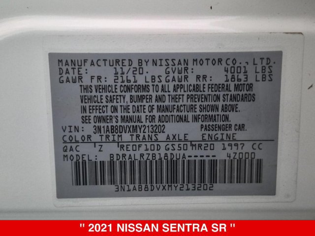 Certified 2021 Nissan Sentra SR FWD image 40