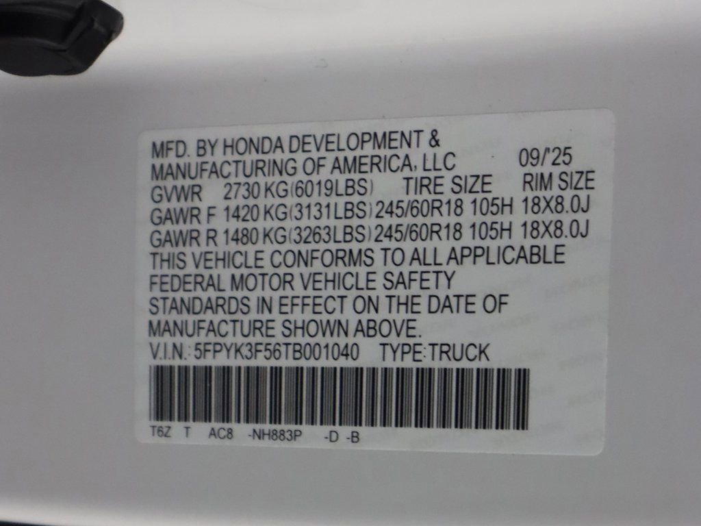 New 2026 Honda Ridgeline RTL image 24