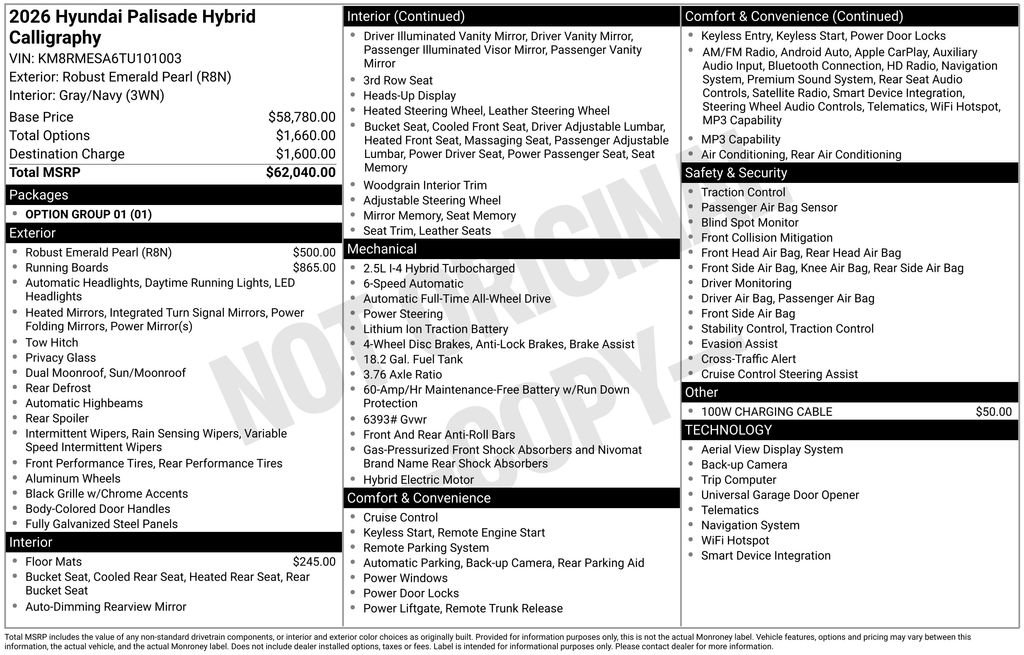 New 2026 Hyundai Palisade Calligraphy AWD/4WD image 4