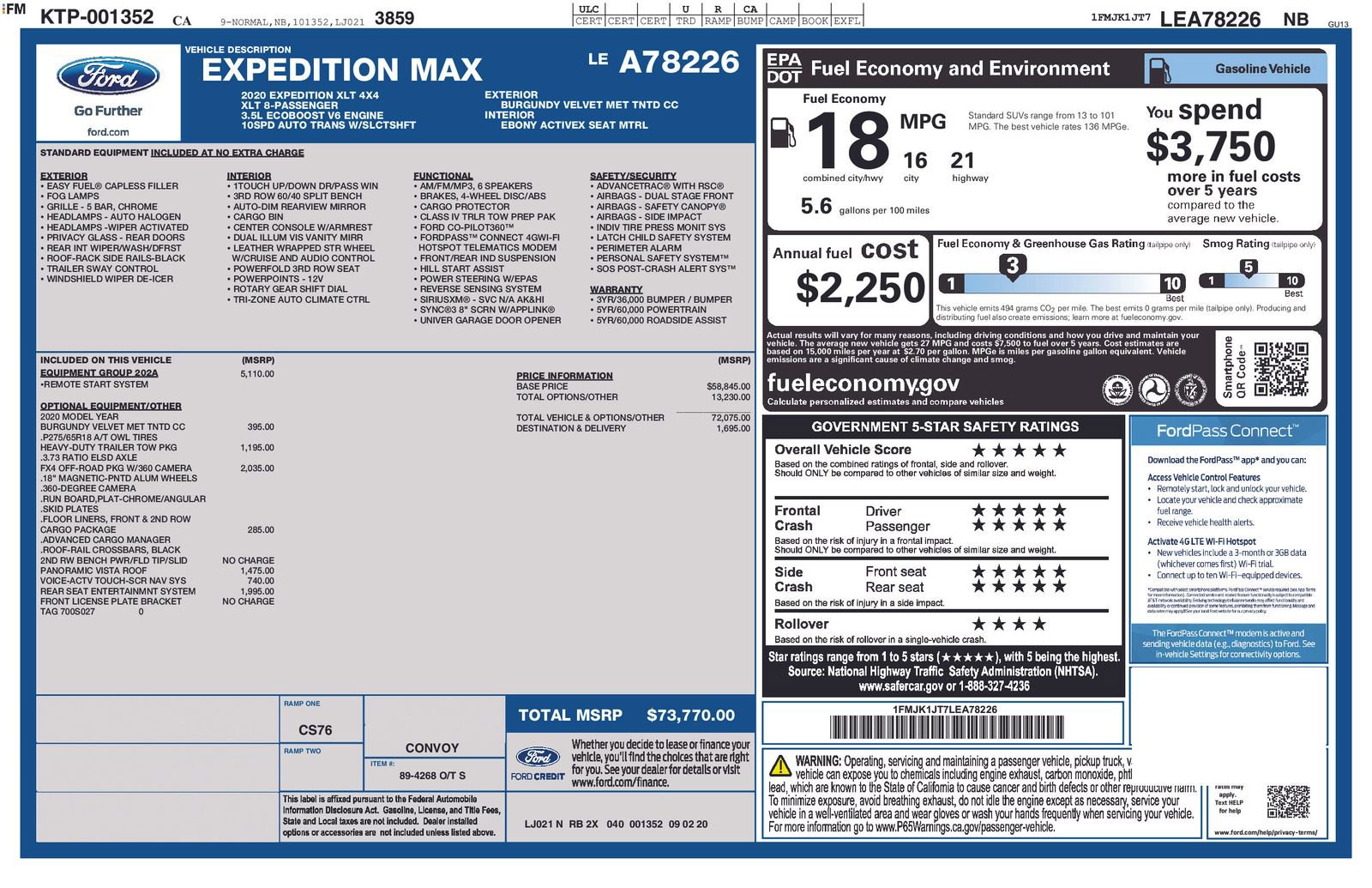 Used 2020 Ford Expedition Max XLT w/ Equipment Group 202A image 10