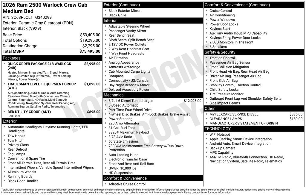 New 2026 RAM 2500 Warlock AWD/4WD image 9