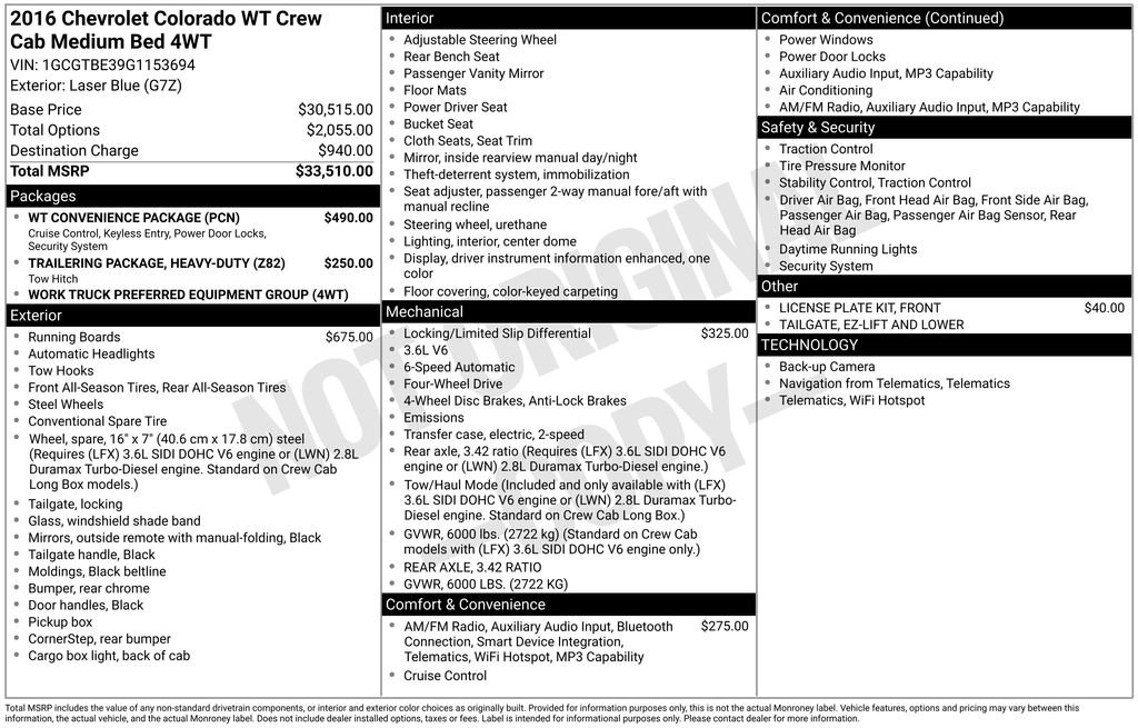 Used 2016 Chevrolet Colorado W/T w/ WT Convenience Package image 25