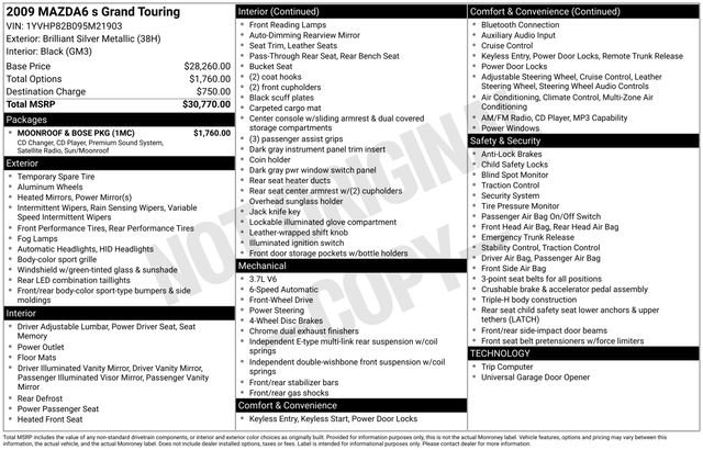 Used 2009 MAZDA MAZDA6 s Grand Touring w/ Moonroof & Bose Pkg image 37