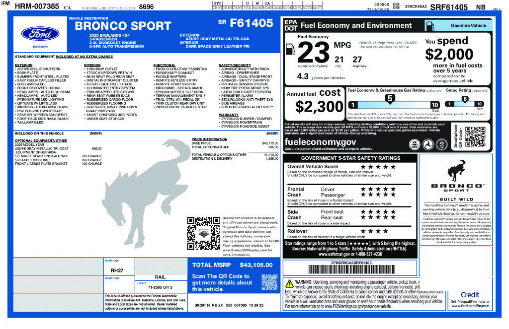 New 2025 Ford Bronco Sport Badlands AWD/4WD image 4