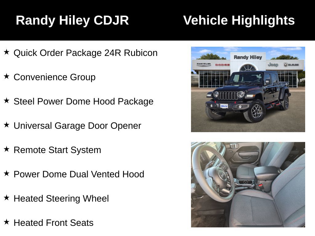 Used 2026 Jeep Gladiator Rubicon w/ Steel Power Dome Hood Package AWD/4WD image 5