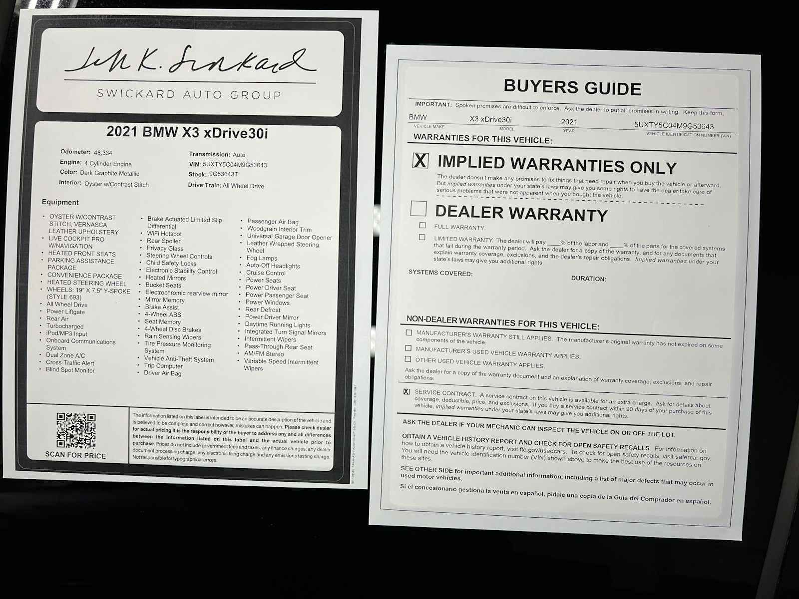 Used 2021 BMW X3 xDrive30i w/ Convenience Package AWD/4WD image 46