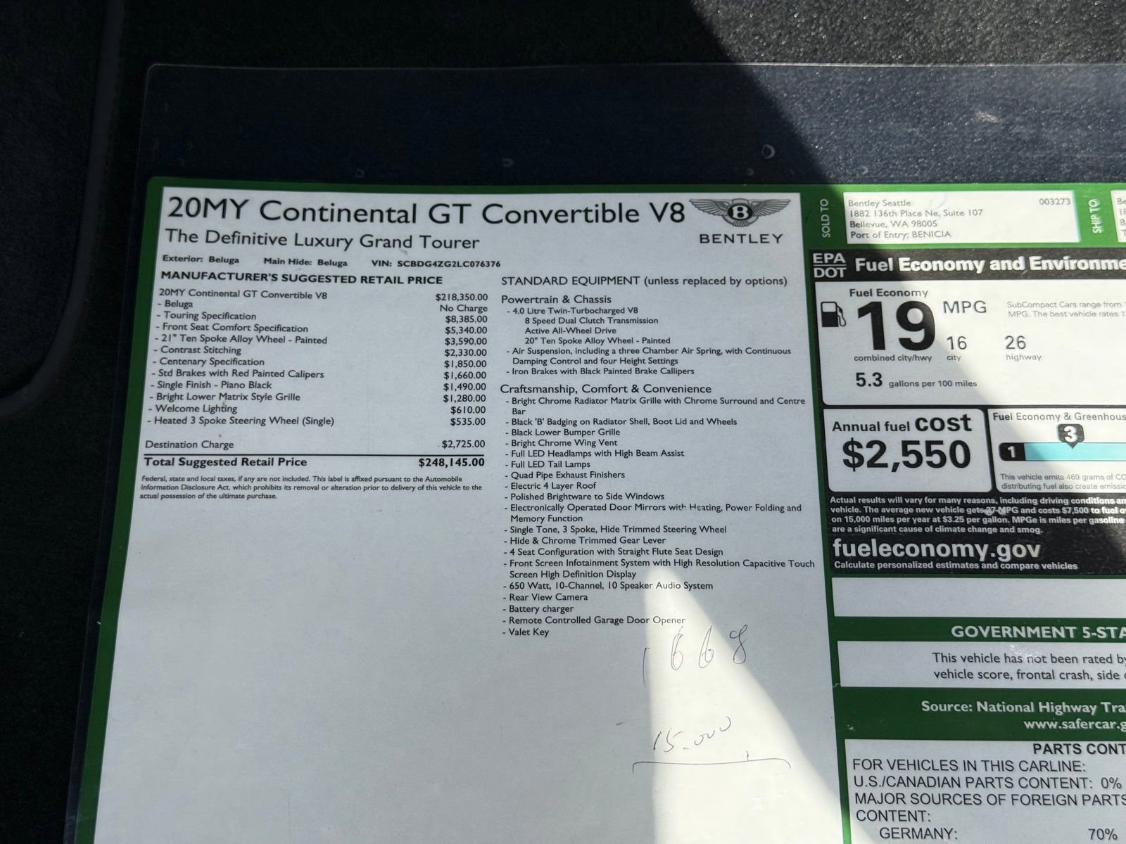 Used 2020 Bentley Continental GT V8 First Edition image 34