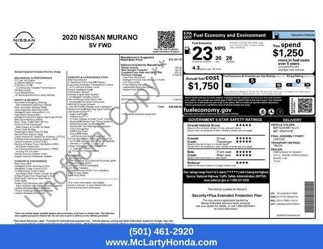 Used 2020 Nissan Murano SV w/ Premium Package FWD image 18