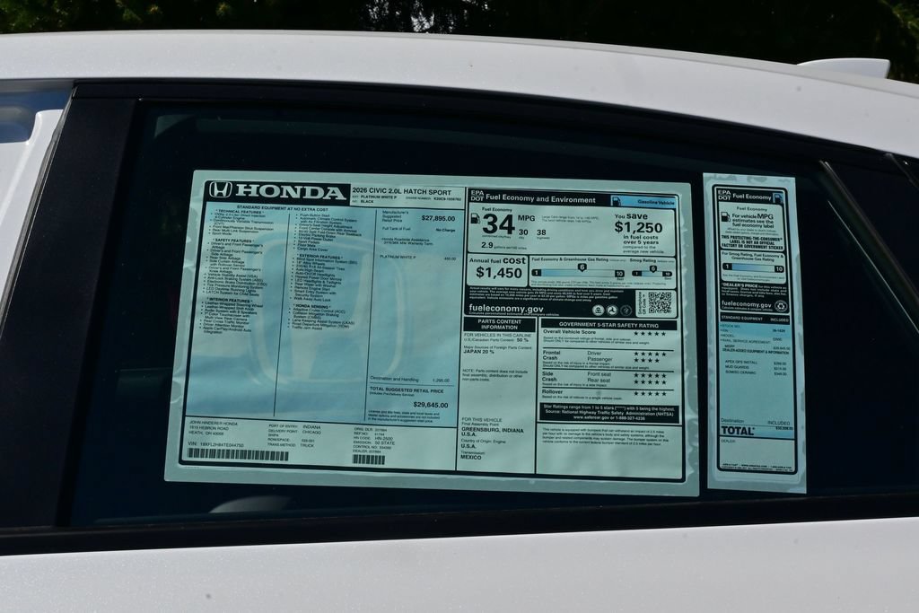 New 2026 Honda Civic Sport image 19