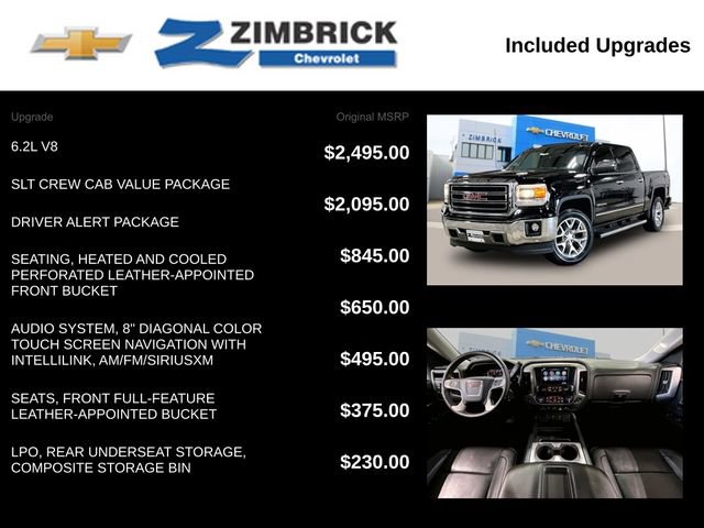 Used 2015 GMC Sierra 1500 SLT w/ SLT Crew Cab Value Package AWD/4WD image 14
