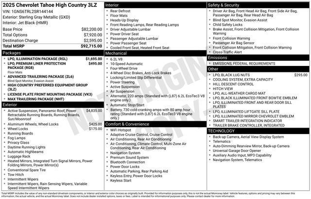 Used 2025 Chevrolet Tahoe High Country w/ LPO, Illumination Package image 11