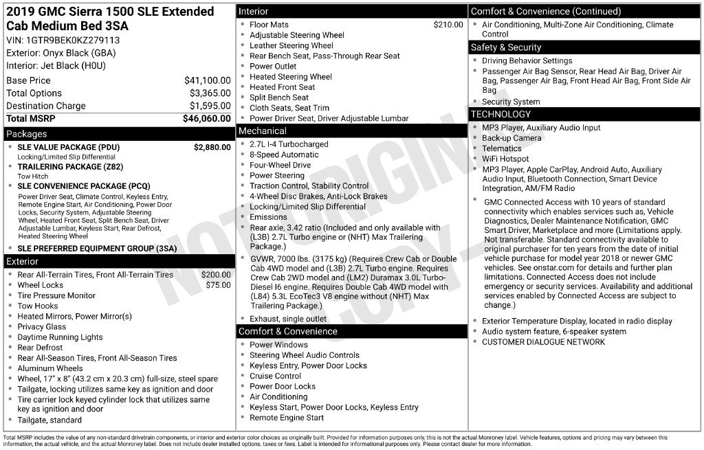 Used 2019 GMC Sierra 1500 SLE w/ SLE Value Package AWD/4WD image 6
