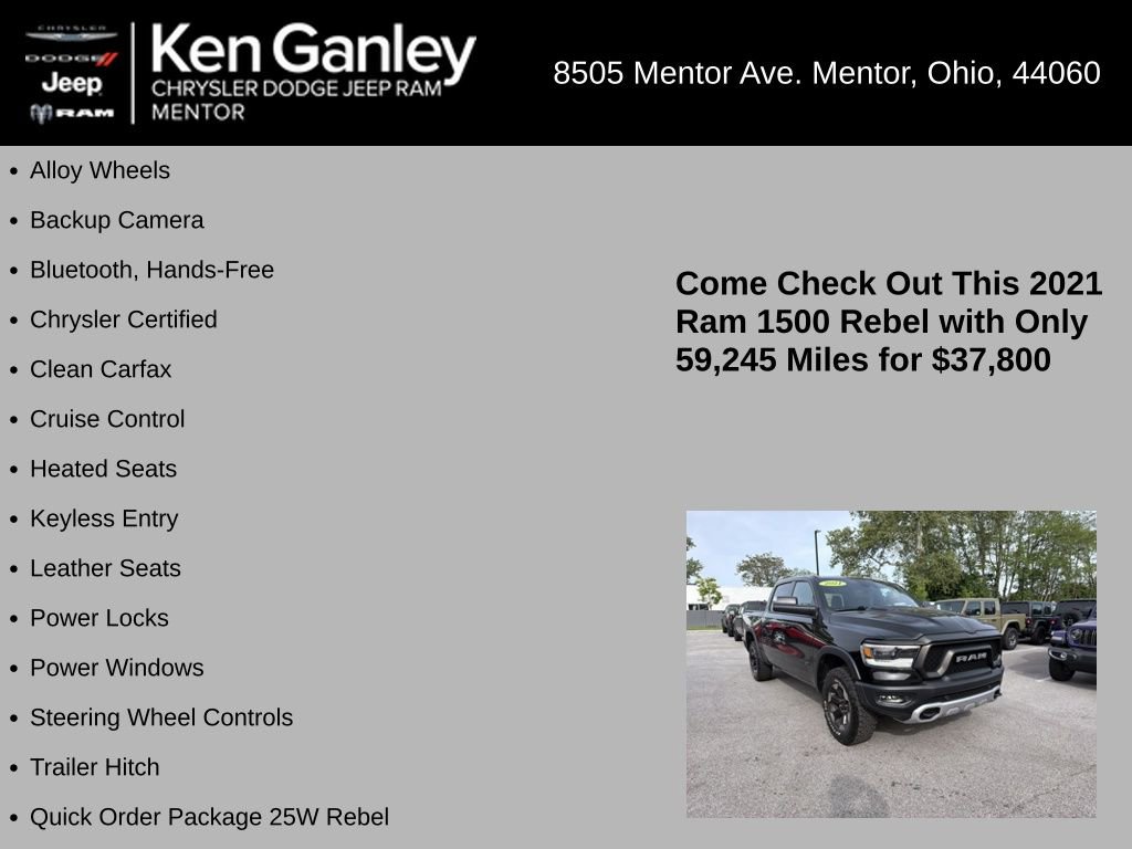Certified 2021 RAM 1500 Rebel w/ Rebel Level 2 Equipment Group AWD/4WD image 5