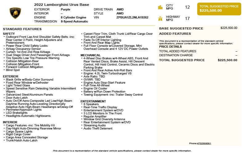 Used 2022 Lamborghini Urus AWD/4WD image 3