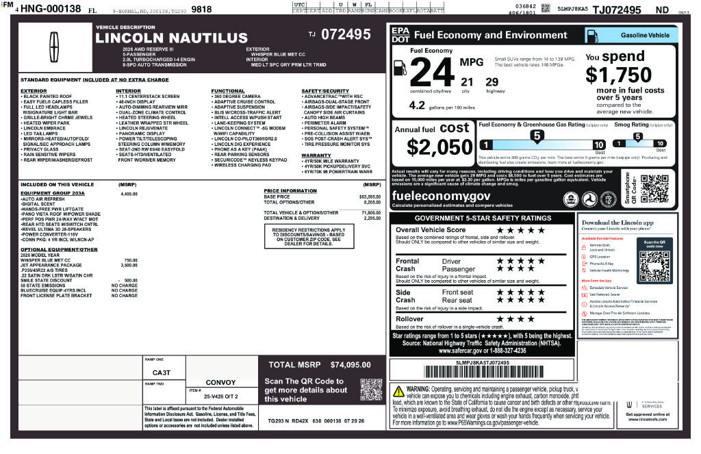 New 2026 Lincoln Nautilus Reserve AWD/4WD image 27