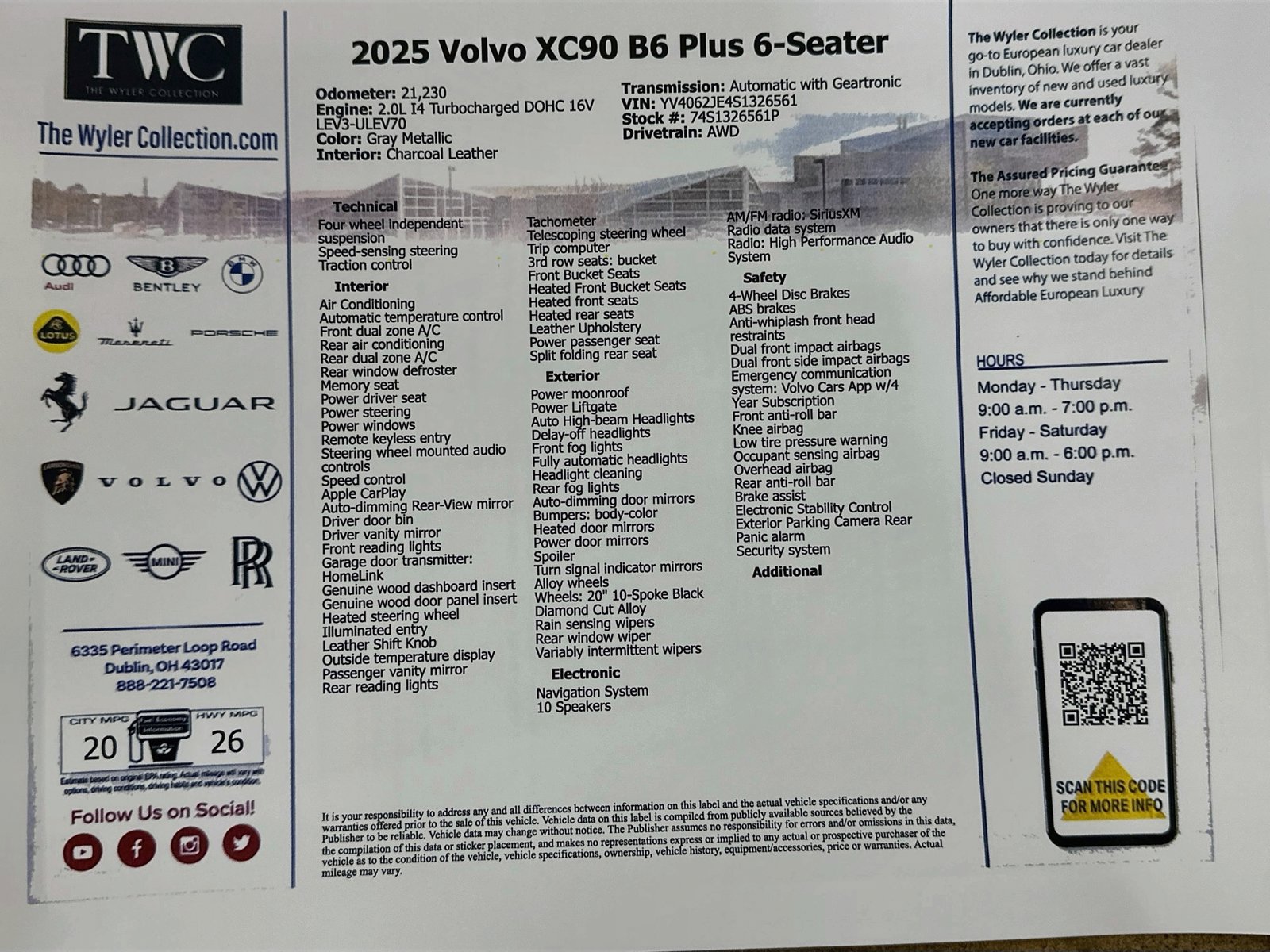 Certified 2025 Volvo XC90 B6 Plus AWD/4WD image 47