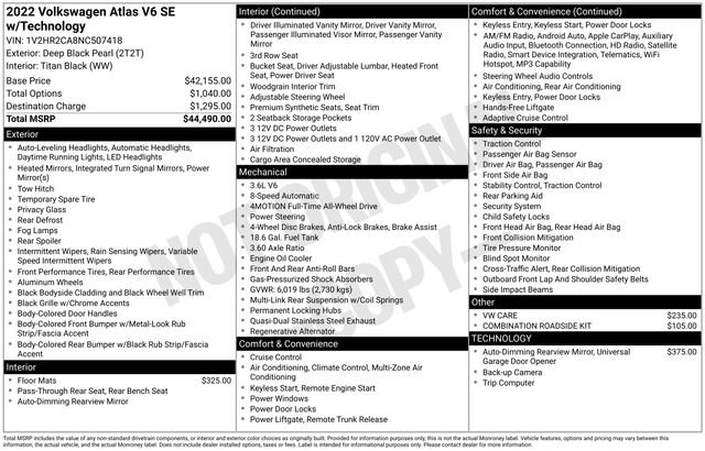 Used 2022 Volkswagen Atlas SE image 34