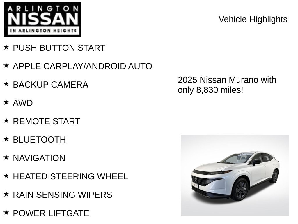 Certified 2025 Nissan Murano SL w/ Cargo Package AWD/4WD image 8