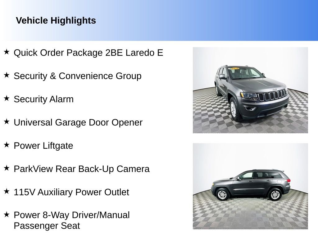Used 2019 Jeep Grand Cherokee Laredo w/ Security & Convenience Group AWD/4WD video 2