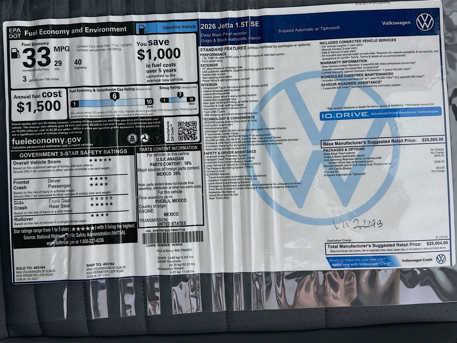 New 2026 Volkswagen Jetta SE FWD image 45
