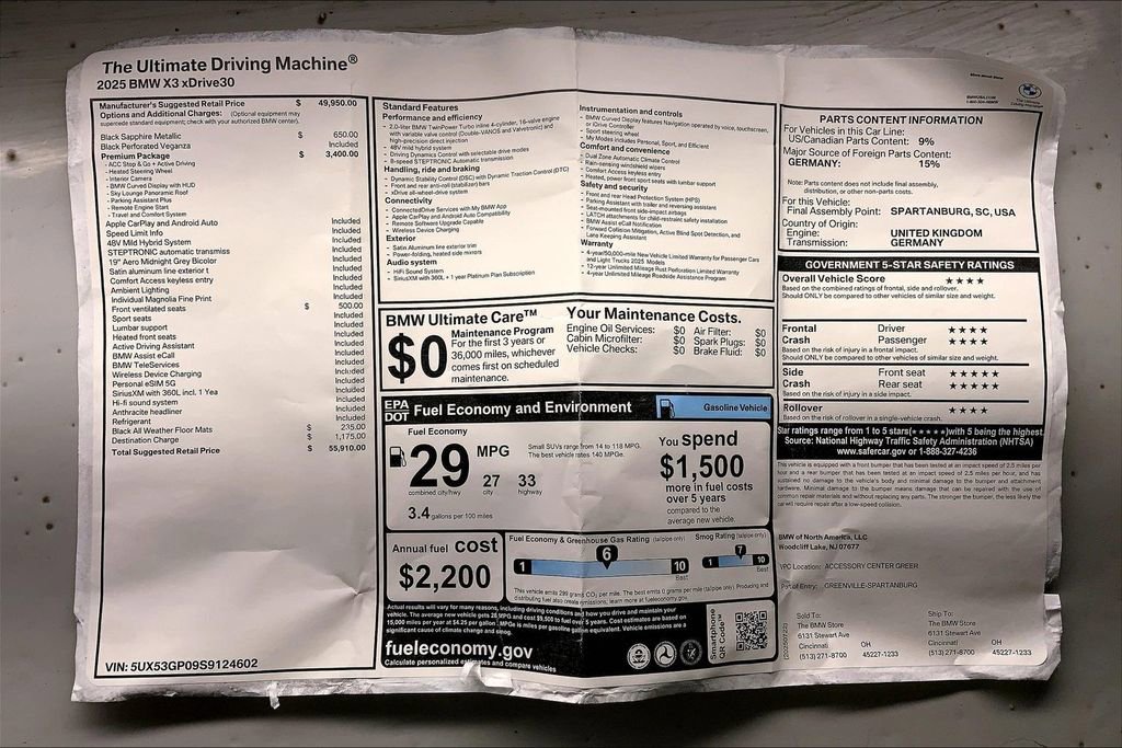 New 2025 BMW X3 xDrive30i w/ Premium Package image 12