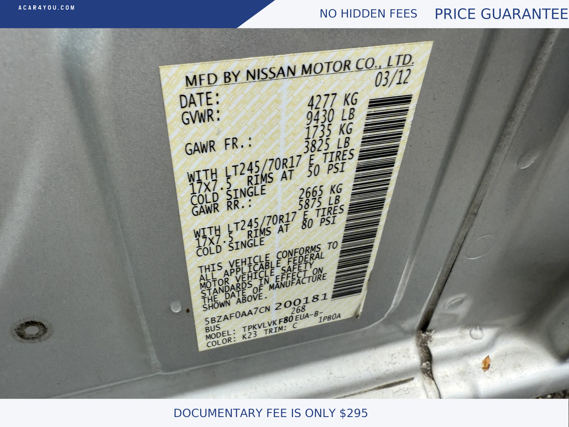 Used 2012 Nissan NV 3500 SL w/ Technology Pkg image 23