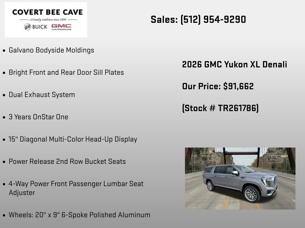 New 2026 GMC Yukon XL Denali w/ Sun & Power Step Package AWD/4WD image 24