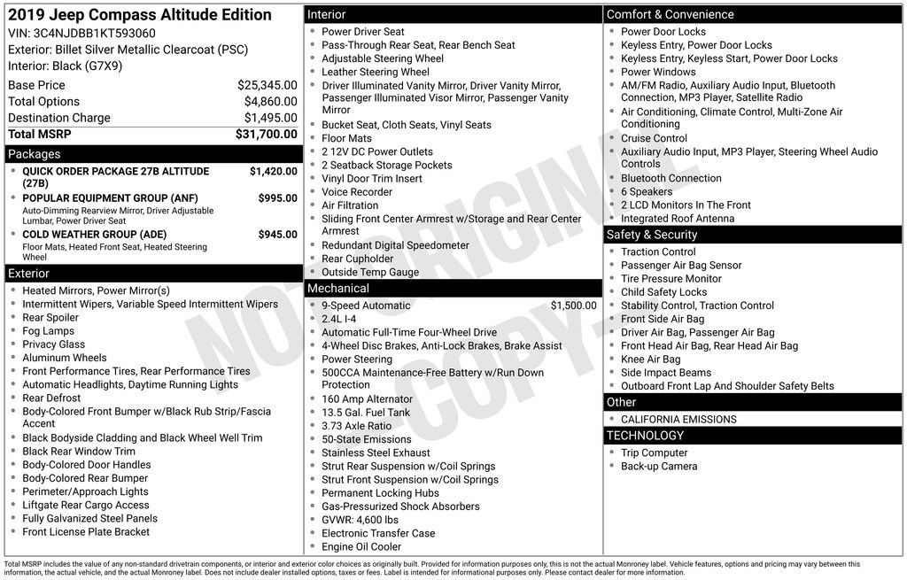 Used 2019 Jeep Compass Altitude image 11