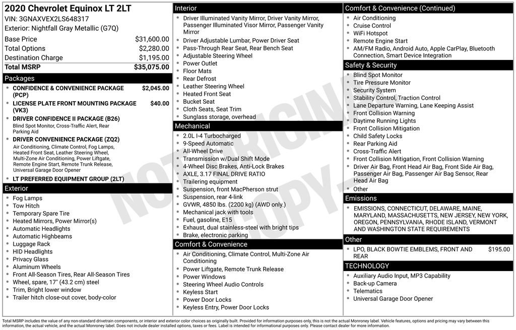 Certified 2020 Chevrolet Equinox LT image 8